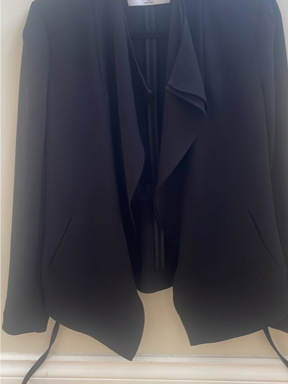 Babaton Black Draped Open-Front Blazer